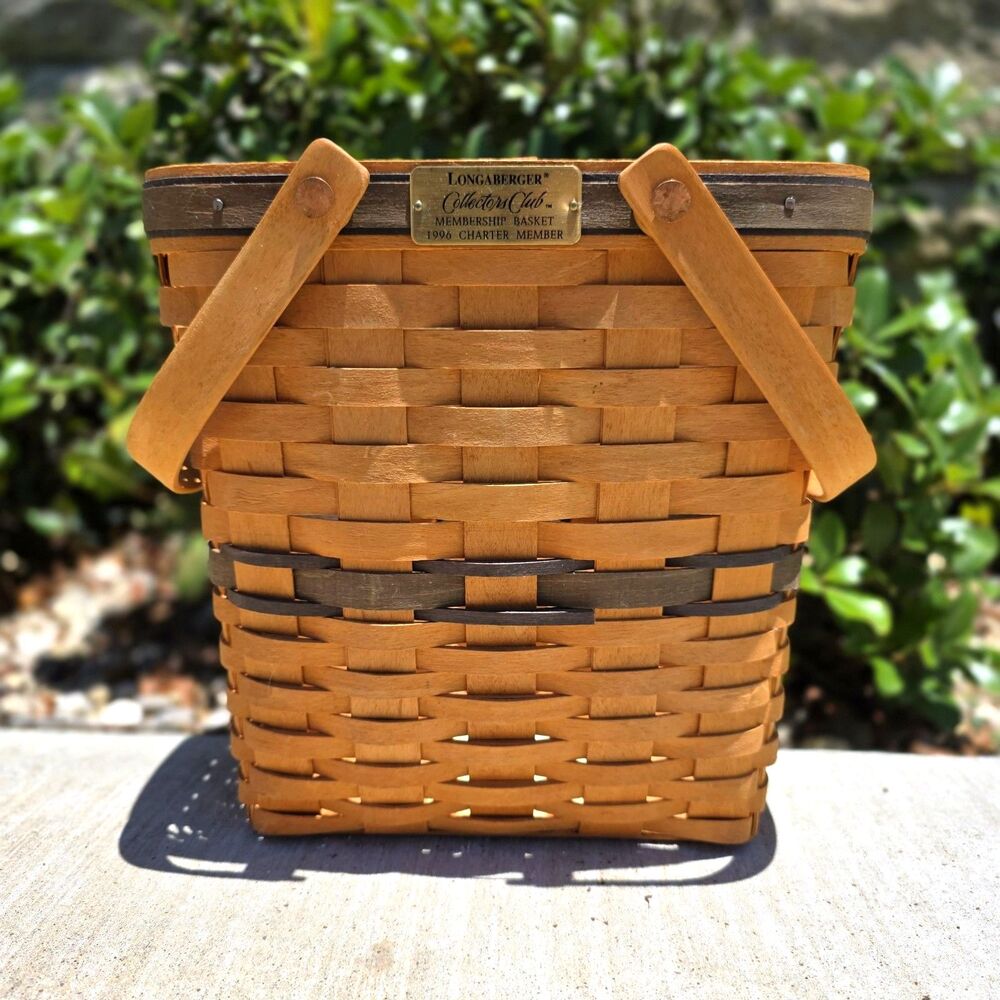 VTG Longaberger 1996 Collectors Club Charter Member Basket W/Handles